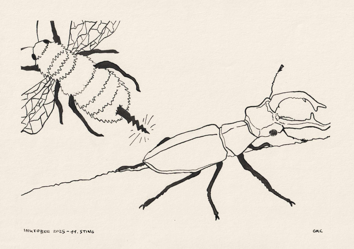 Ilustración Inktober 2025 STING (Original)