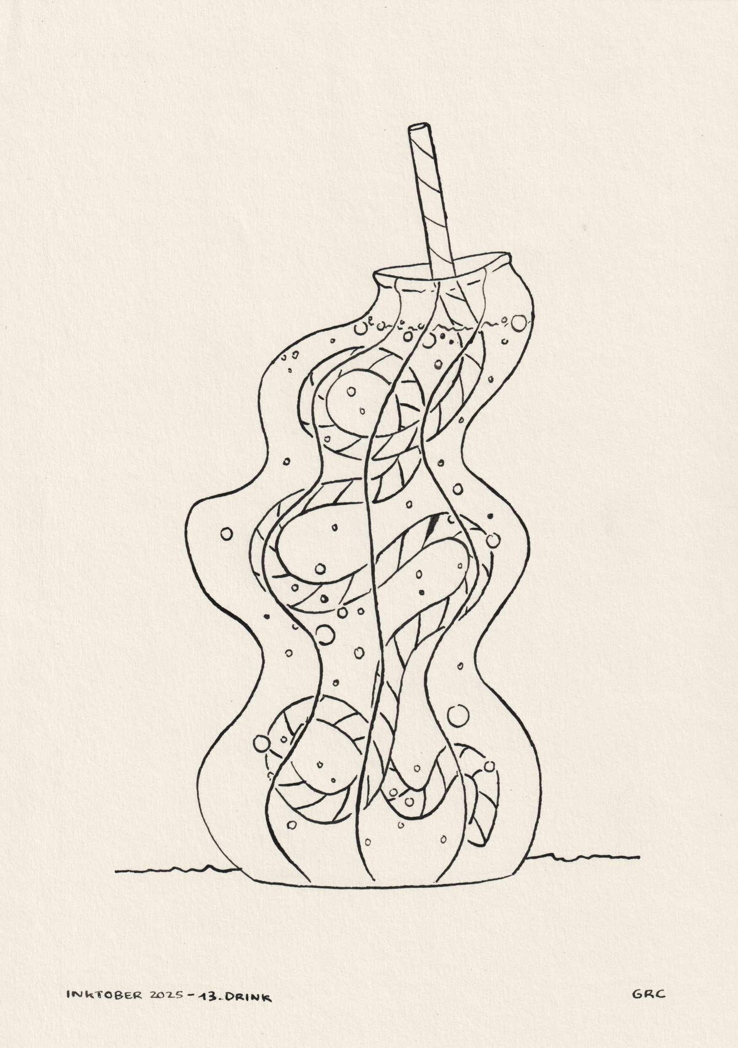 Ilustración Inktober 2025 DRINK (Original)