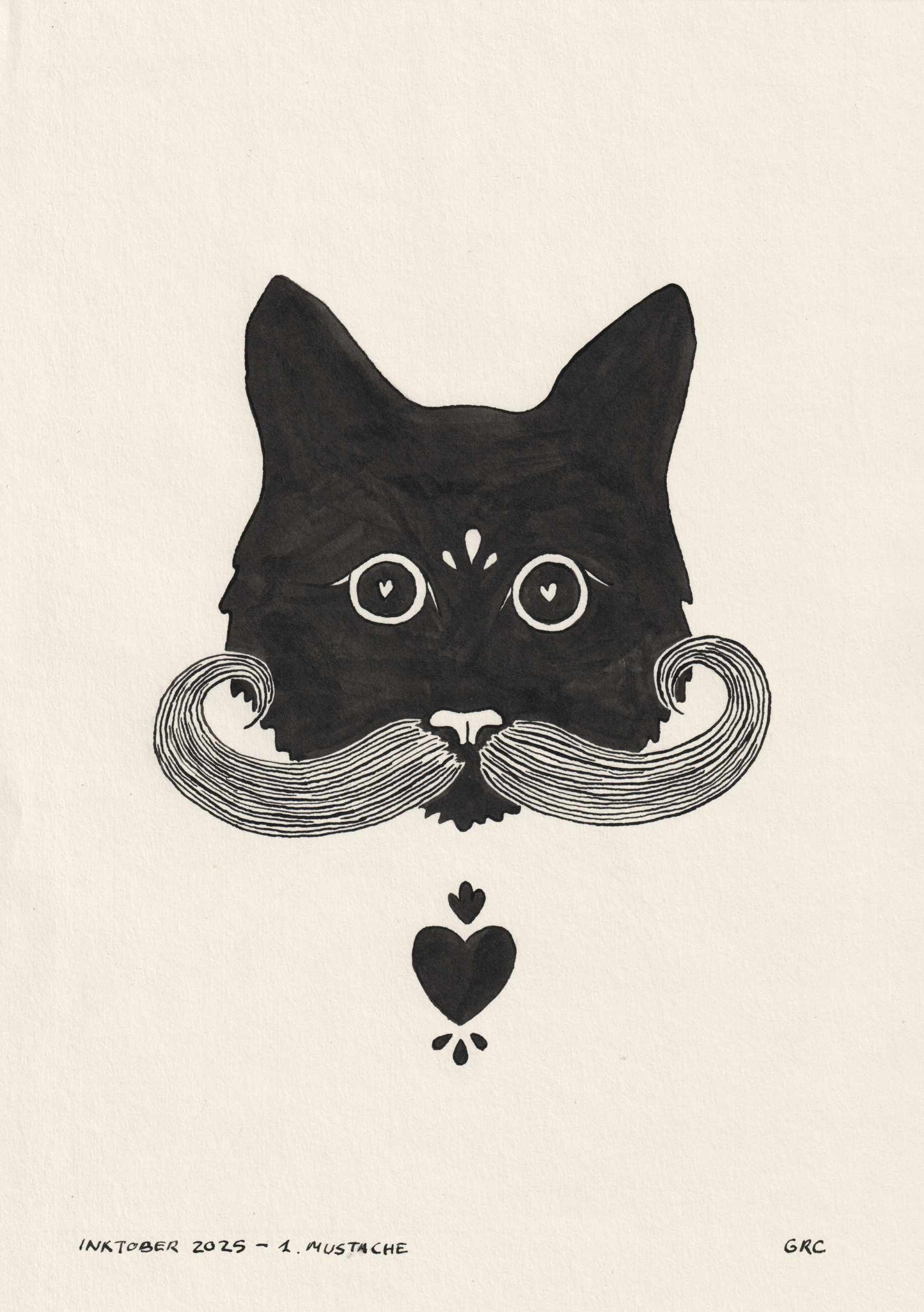 Ilustración Inktober 2025 MUSTACHE (Original)