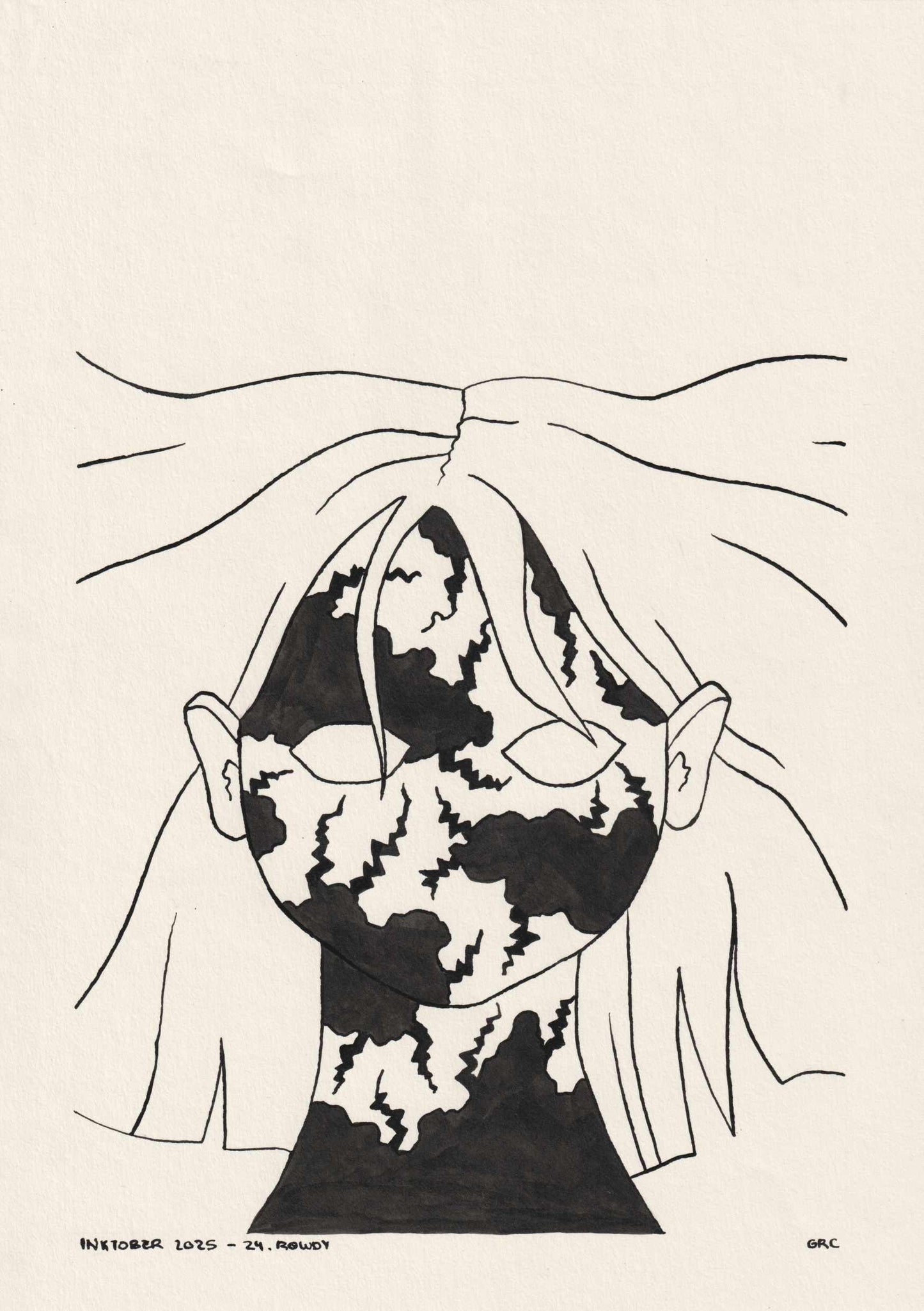 ilustración Inktober 2025 ROWDY (Original)