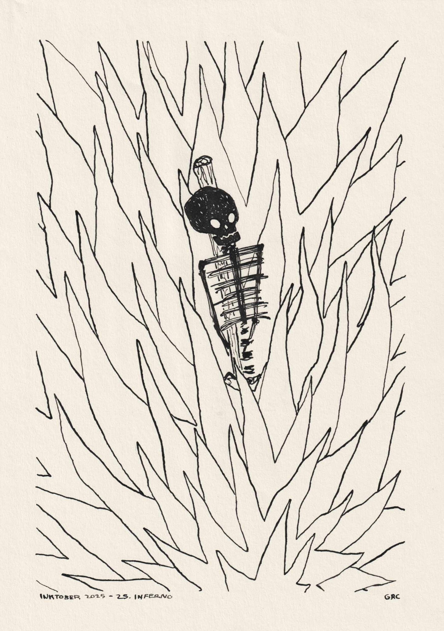 Ilustración Inktober 2025 INFERNO (Original)
