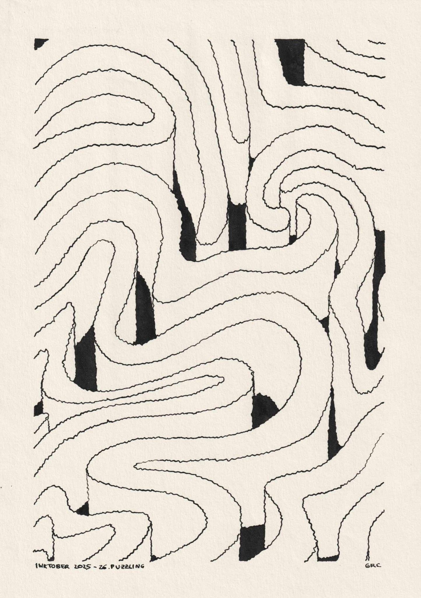 Ilustración Inktober 2025 PUZZLING (Original)