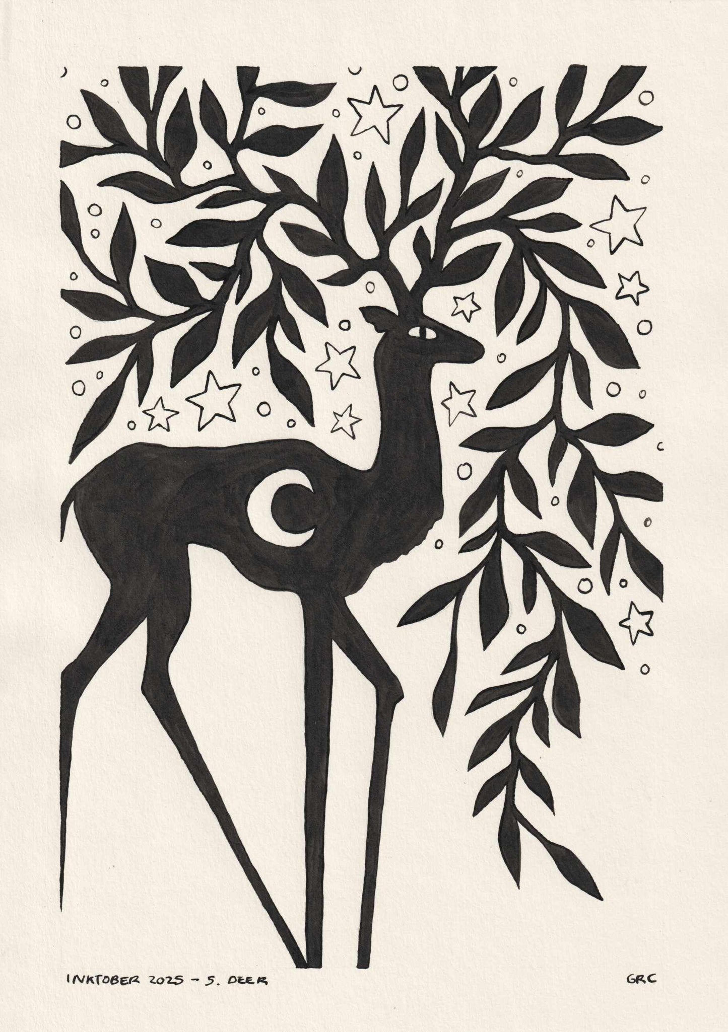 Ilustración Inktober 2025 DEER (Original)