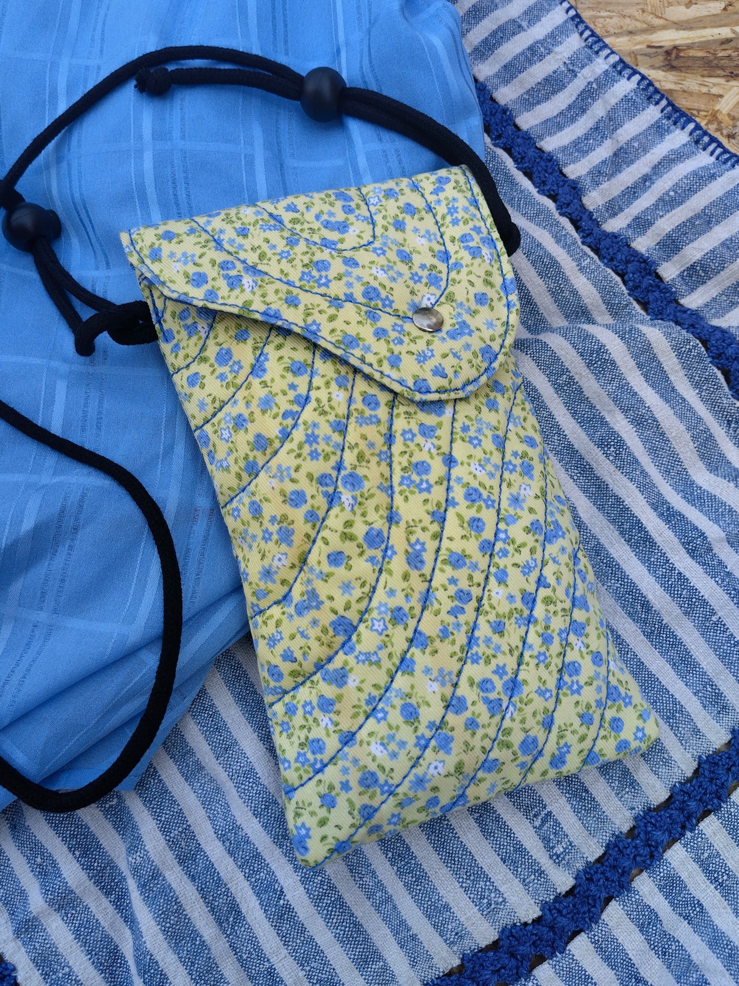 Bolso Melide Floretes verde y azul
