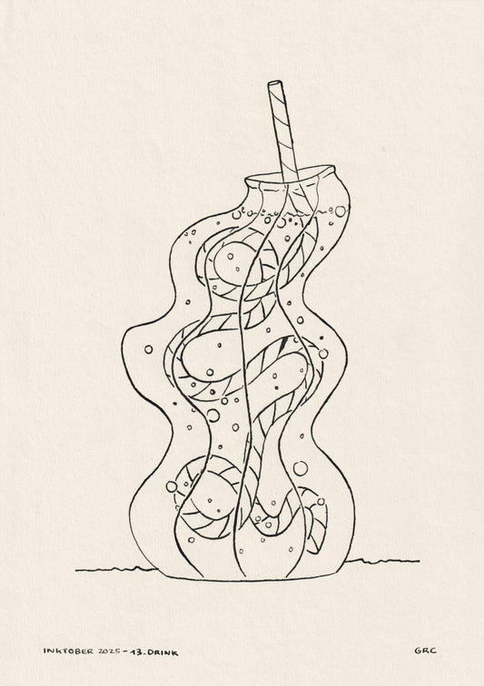 Ilustración Inktober 2025 DRINK (Original)