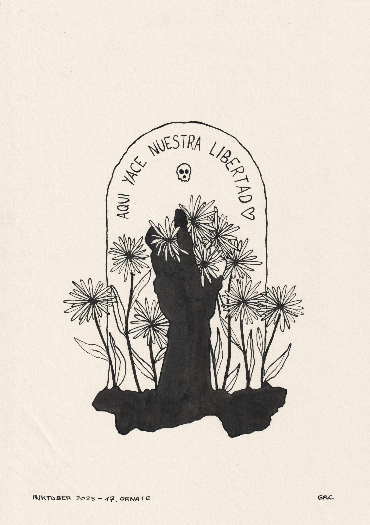 Ilustración Inktober 2025 ORNATE (Original)