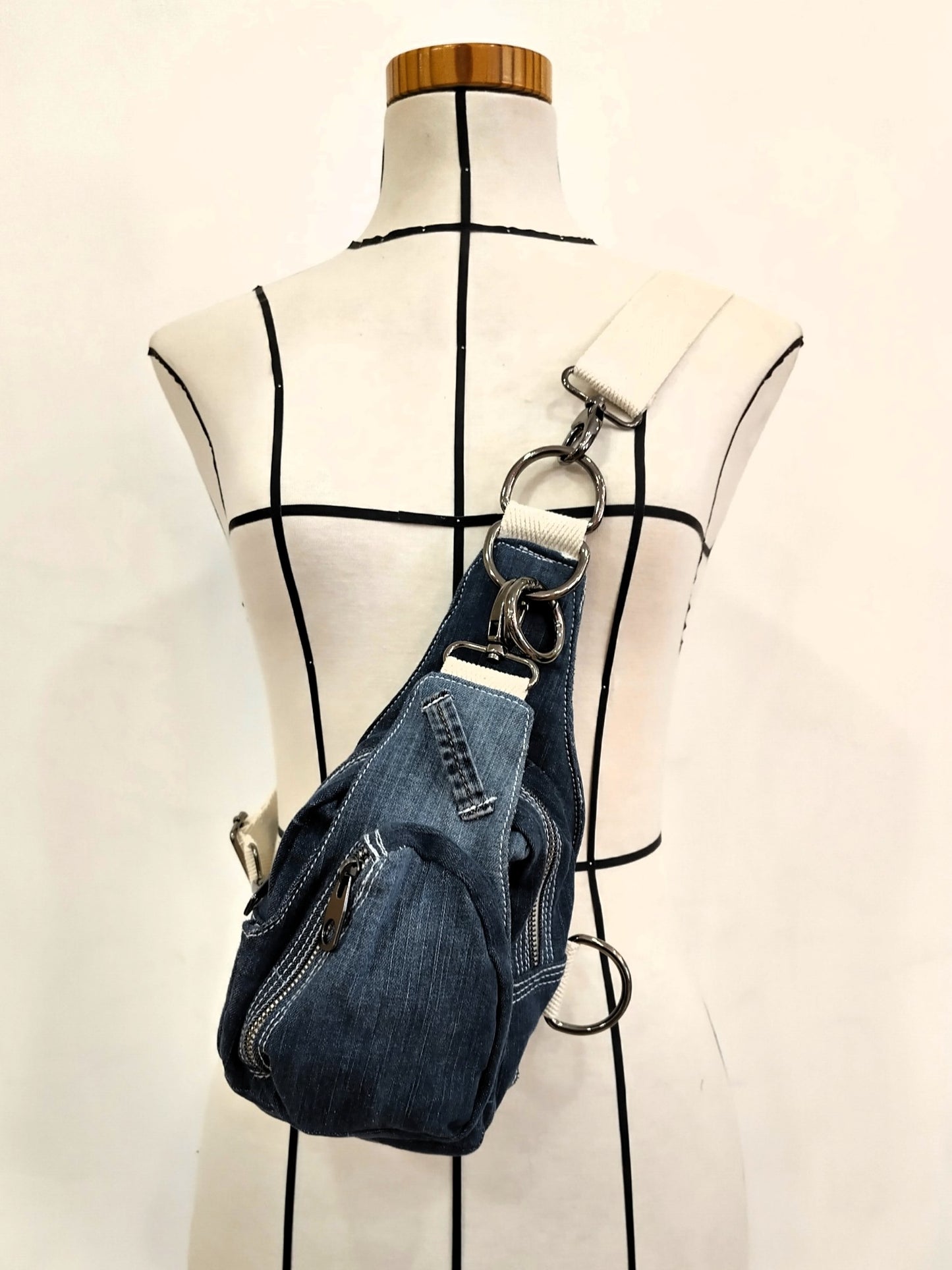 Mochila multiposición vaquera azul