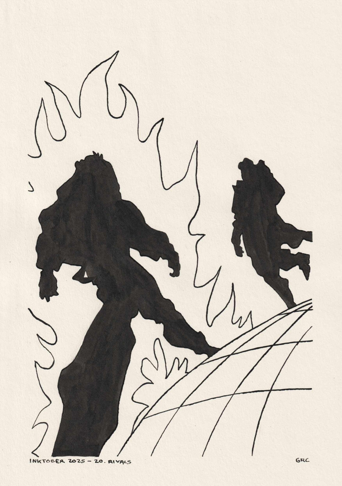 Ilustración Inktober 2025 RIVALS (Original)