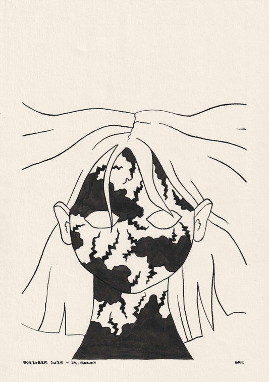 ilustración Inktober 2025 ROWDY (Original)