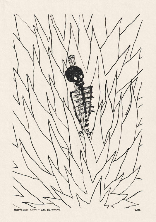Ilustración Inktober 2025 INFERNO (Original)