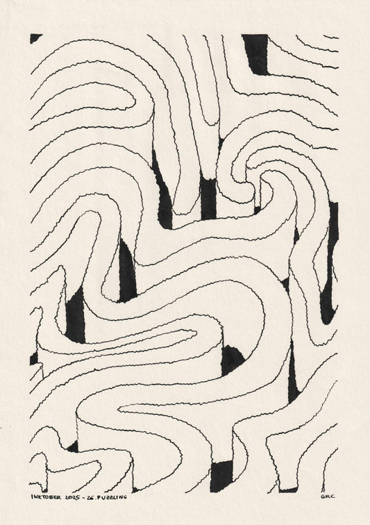 Ilustración Inktober 2025 PUZZLING (Original)