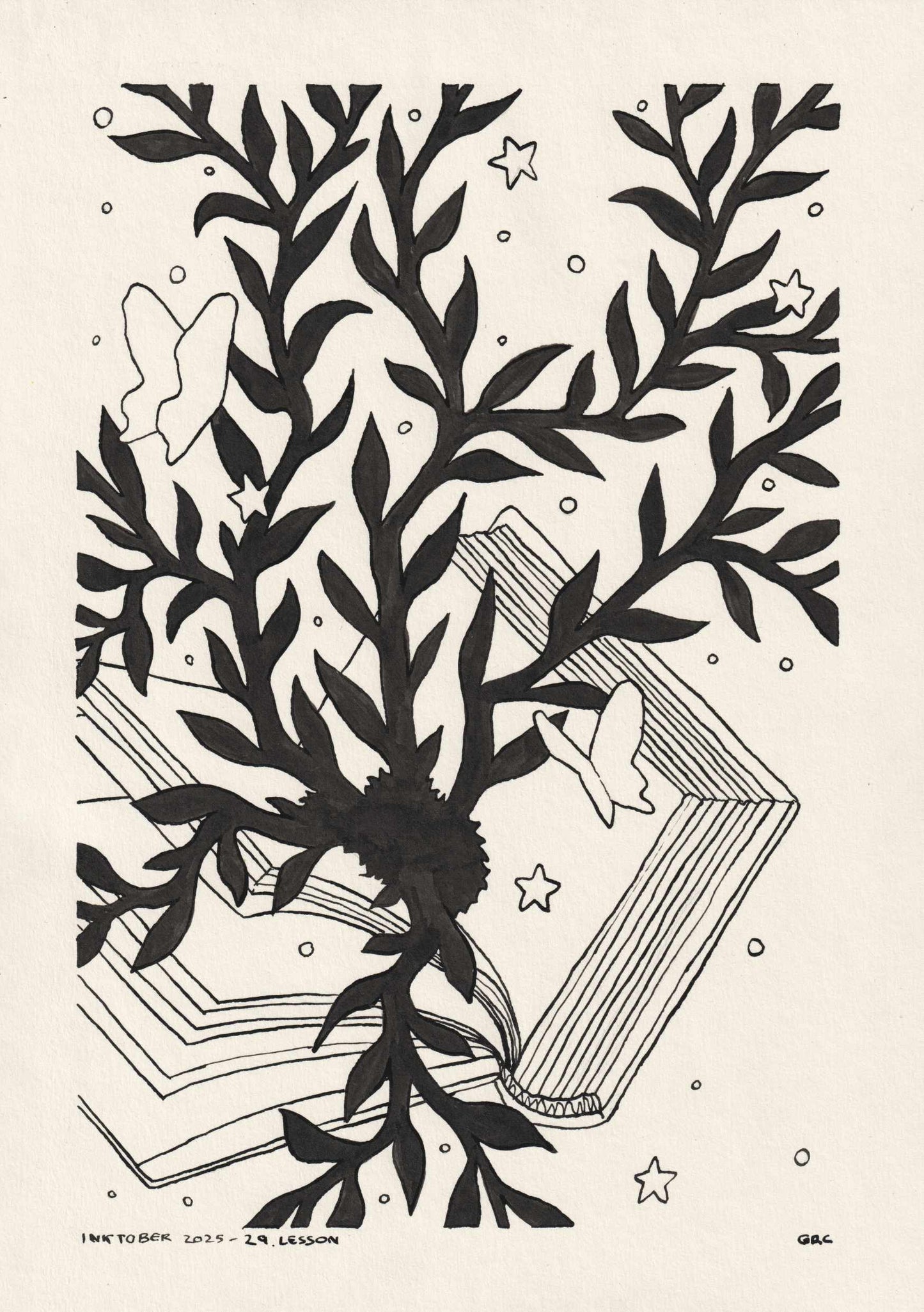Ilustración Inktober 2025 LESSON (Original)