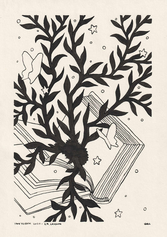 Ilustración Inktober 2025 LESSON (Original)