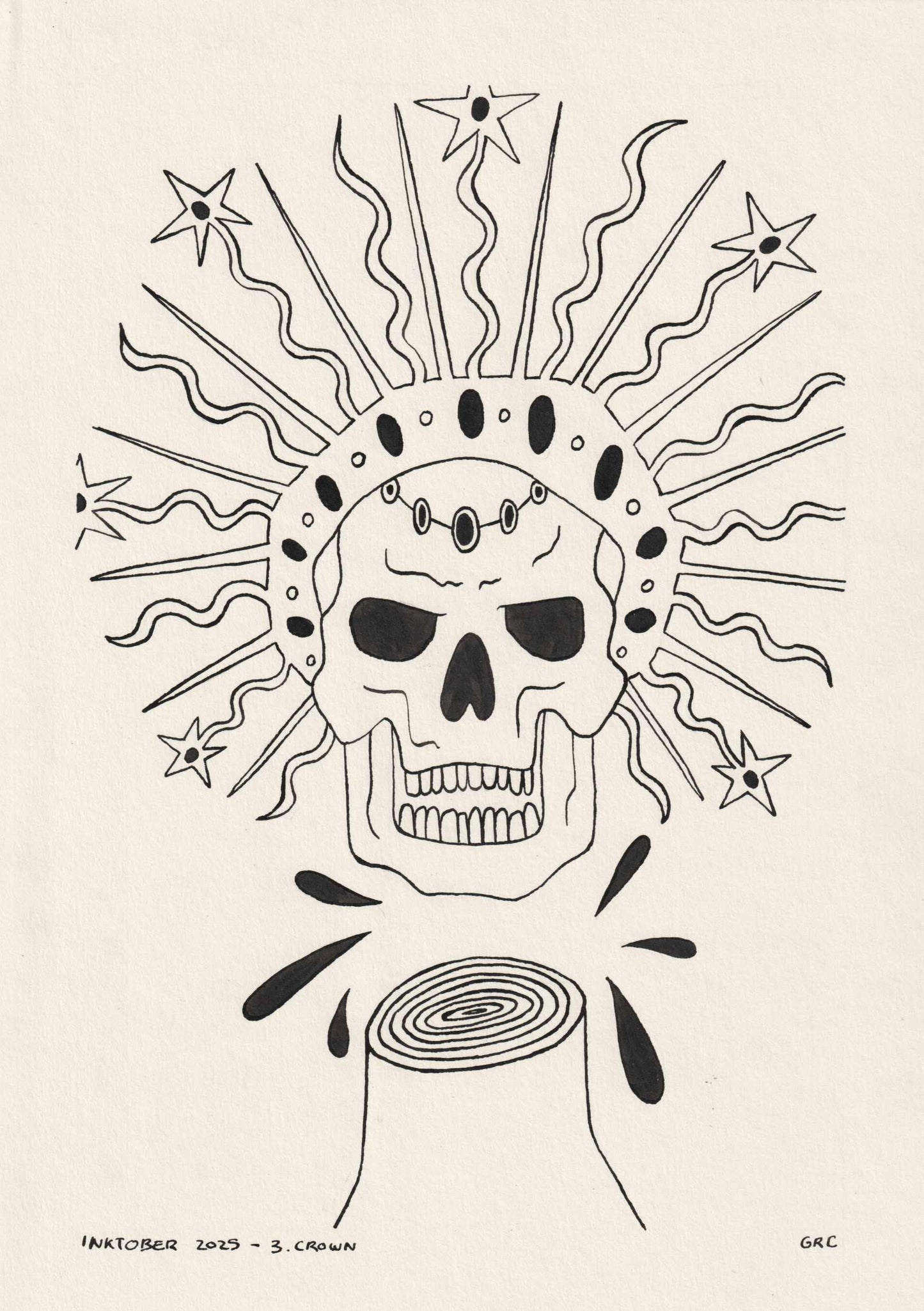 Ilustración Inktober 2025 CROWN (Original)