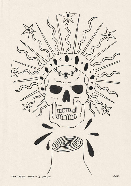 Ilustración Inktober 2025 CROWN (Original)
