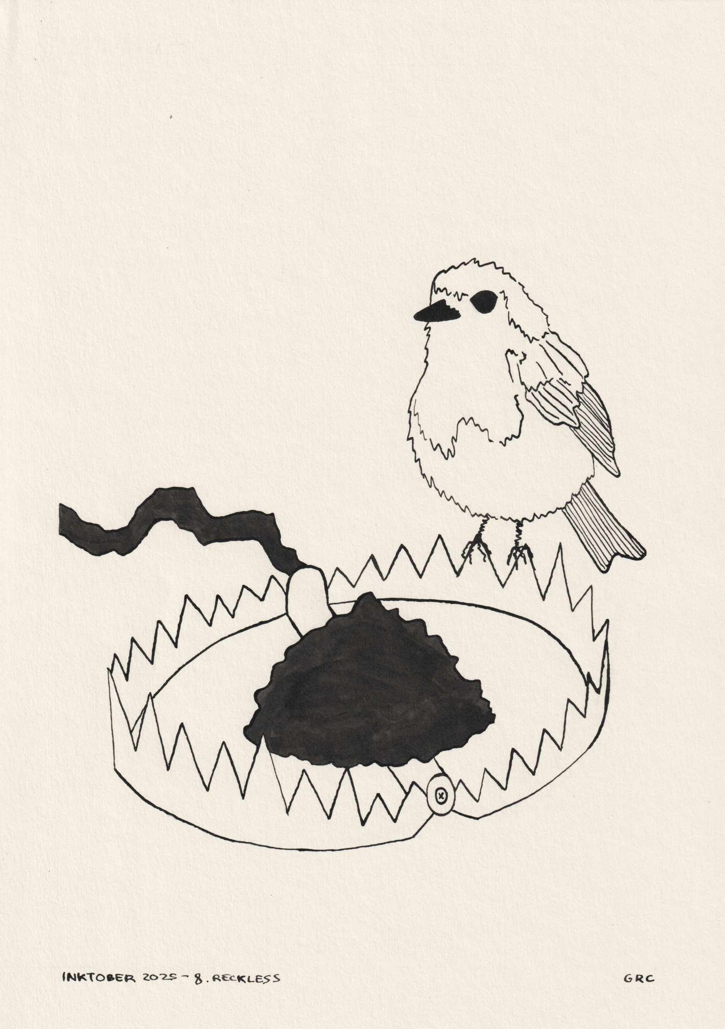 Ilustración Inktober 2025 RECKLESS (Original)