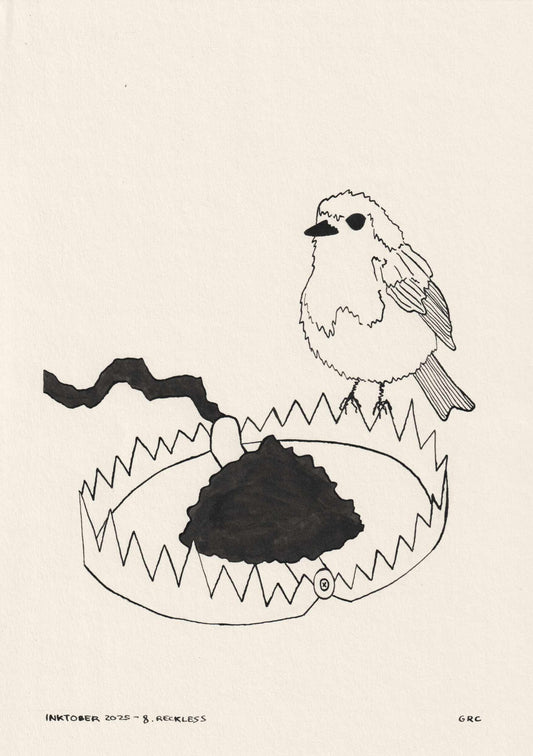 Ilustración Inktober 2025 RECKLESS (Original)