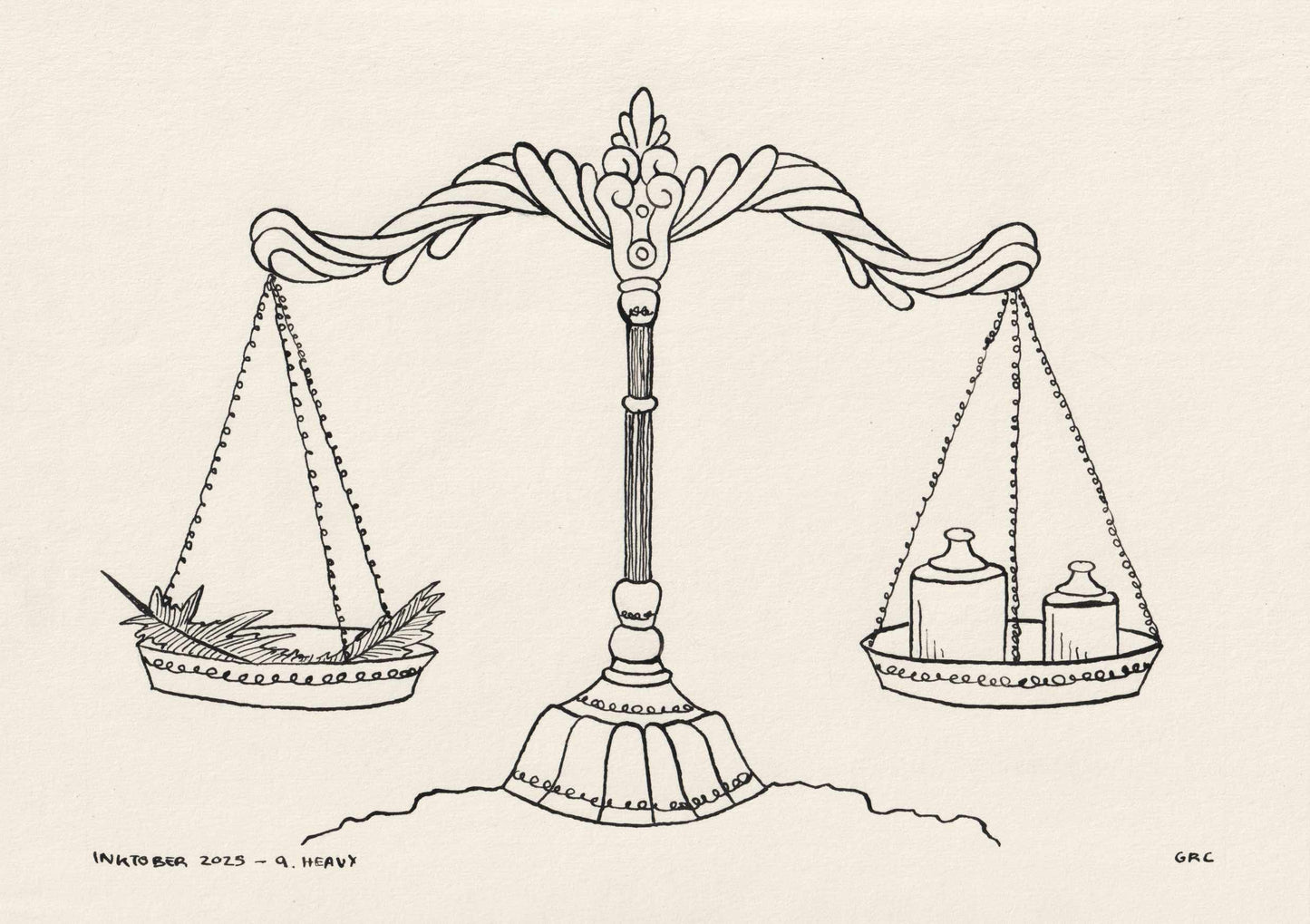 Ilustración Inktober 2025 HEAVY (Original)