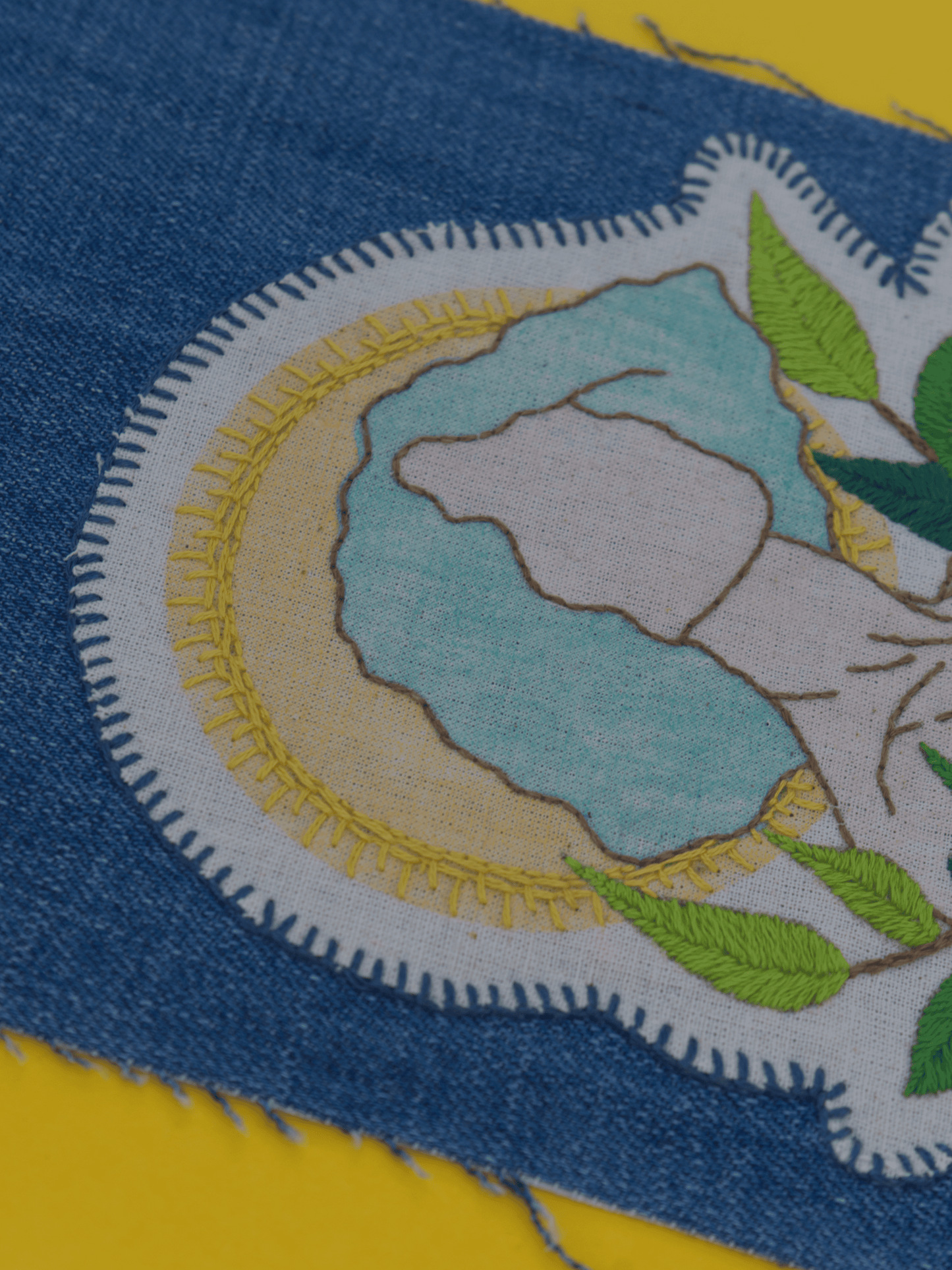 Ilustración textil "Joven azul"