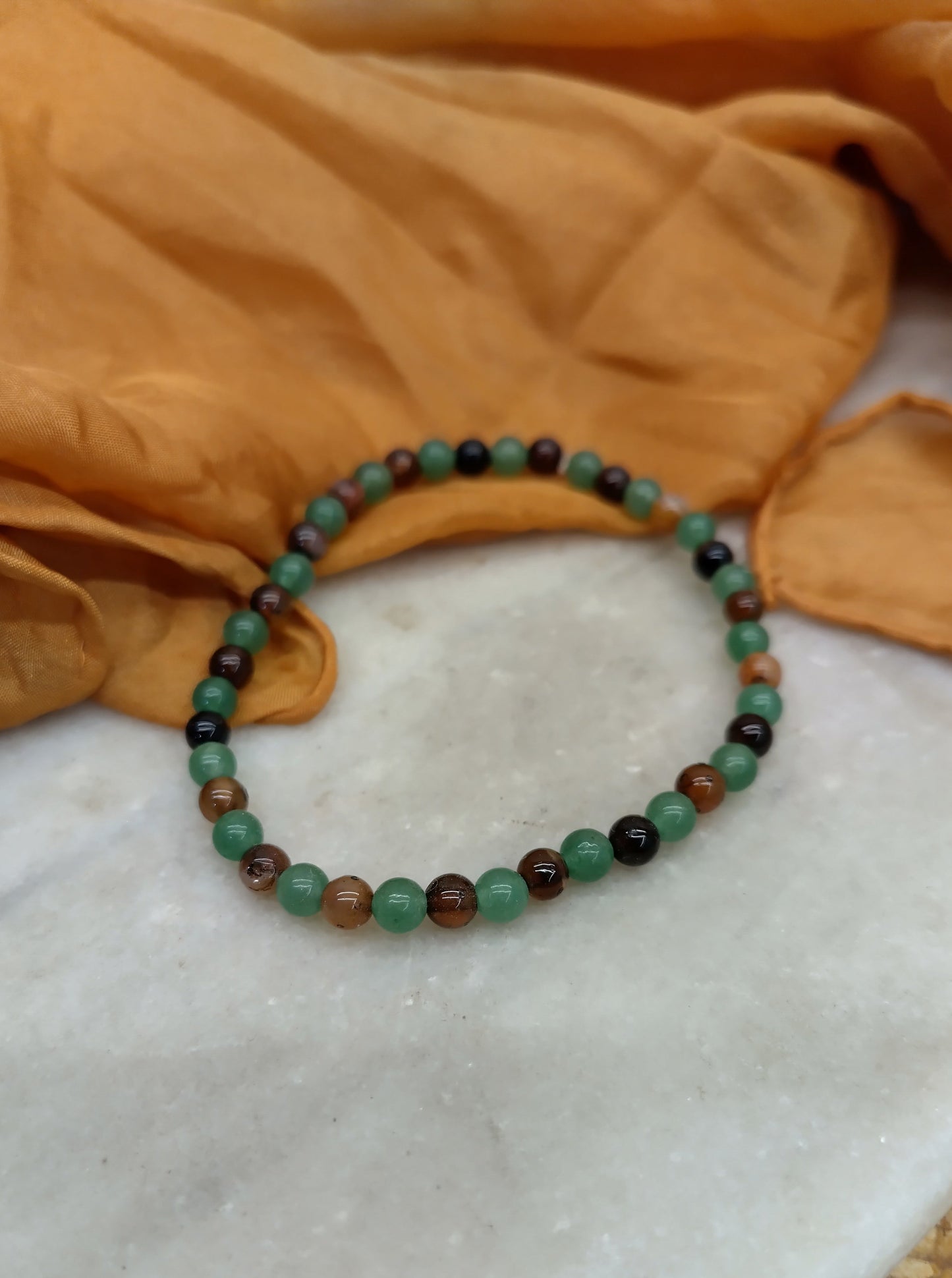 Pulsera piedra verde y marrón