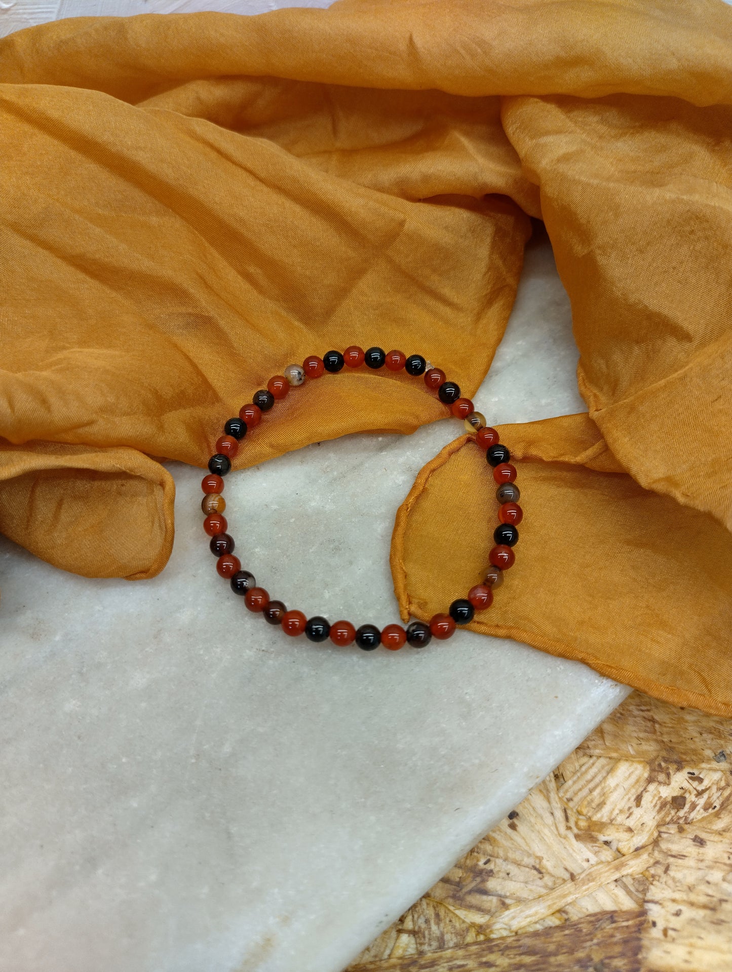 Pulsera piedra roja y marrón