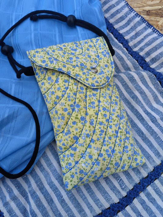 Bolso Melide Floretes verde y azul