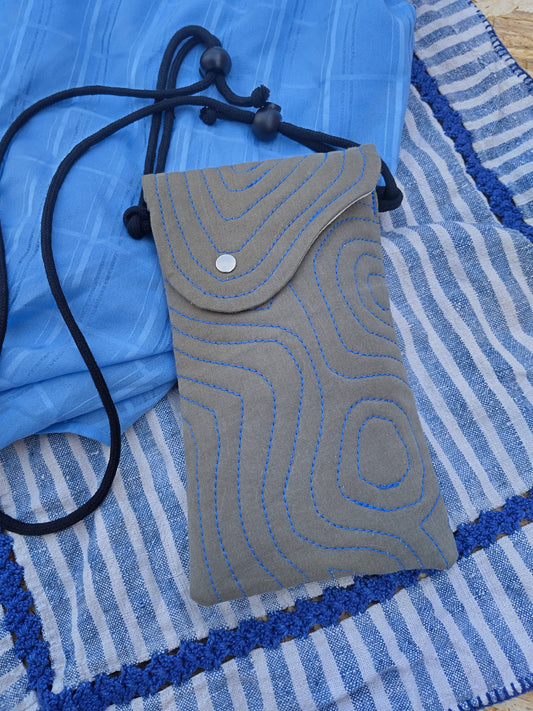 Bolso Verde ondas azules
